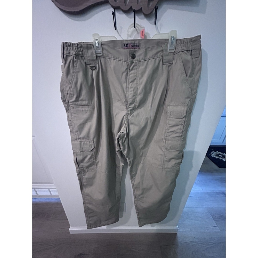 5.11 Tactical Men's Stryke Beige Solid Cargo Pants Size 42x32 Regular Teflon